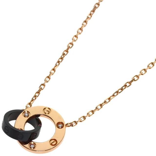 Cartier Love Circle Diamond Necklace 18K Pink Gold in Pink from The Reluxe