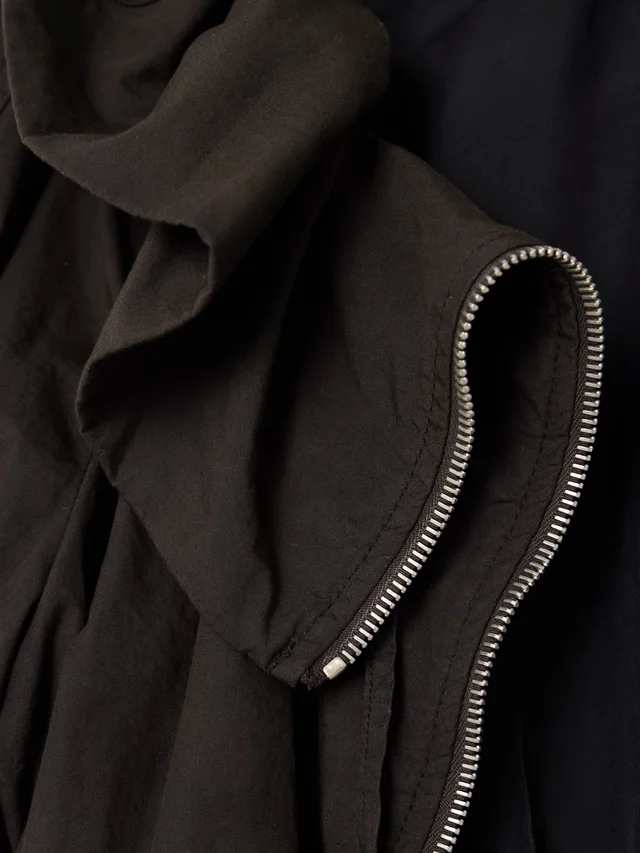DRIES VAN NOTEN Ruffled gathered cotton-blend jacket in dark brown 98% Cotton 2% Elastane, photo 5 of 5 from NET-A-PORTER (Canada)