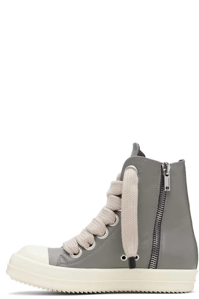 Rick Owens Gray Temple Jumbolace Sneakers, photo 3 of 5 from SSENSE