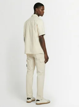 Stone Island Stretch cotton twill shirt in 97% Cotton, 3% Elastane, photo 3 of 5 from LUISAVIAROMA