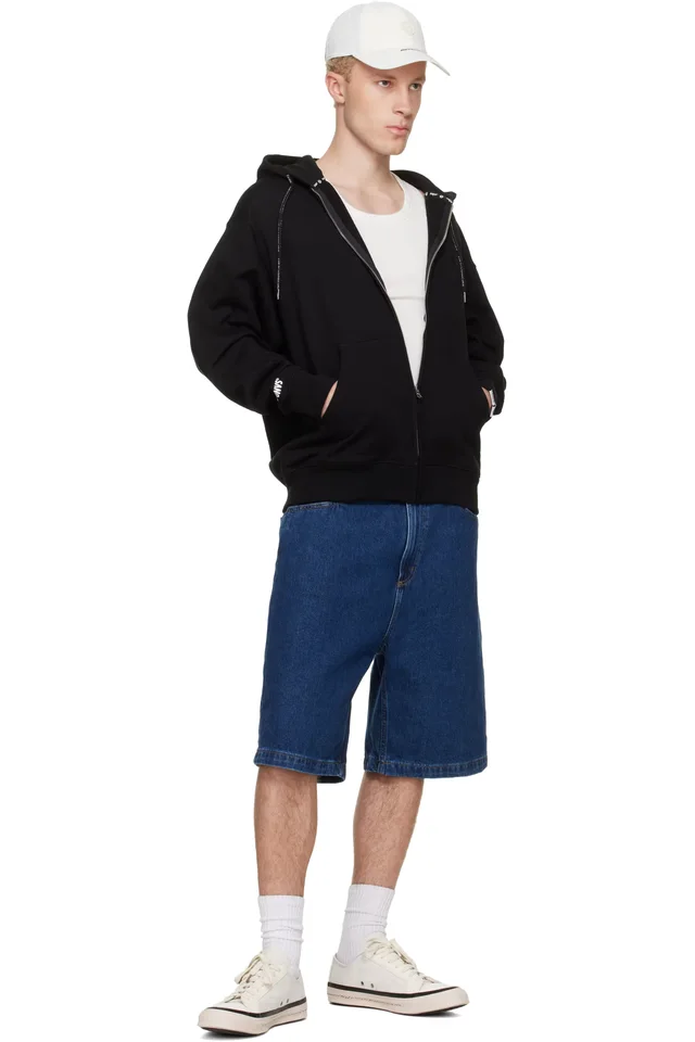 AAPE by A Bathing Ape Black Moonface Zip-Up Hoodie, photo 4 of 4 from SSENSE