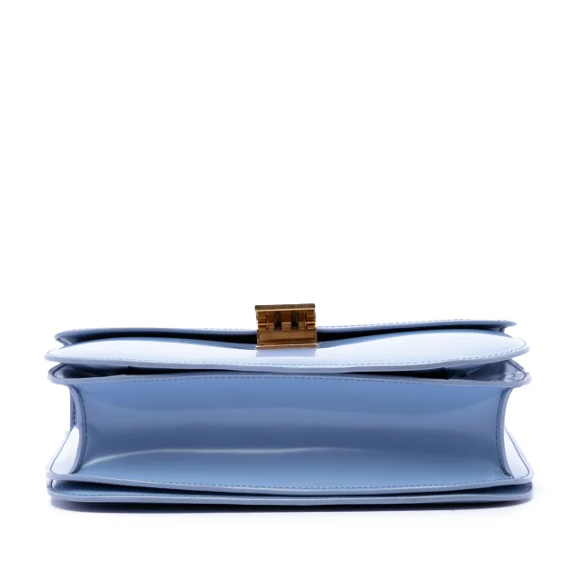 Celine Medium Shiny Calfskin Classic Box in blue Calfskin from Her-Age, photo 3 of 6