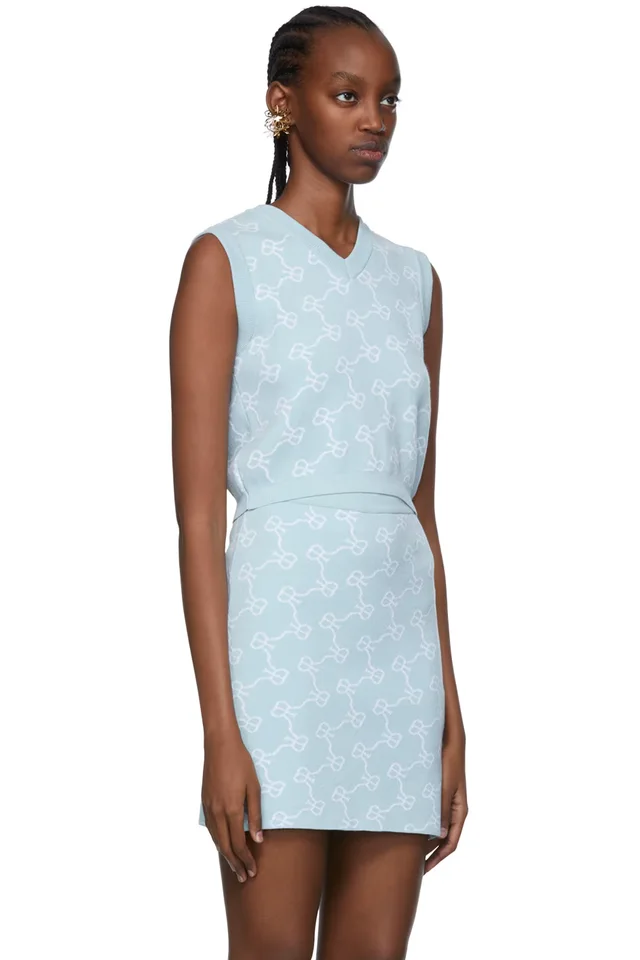 Rokh Blue Viscose Vest, photo 2 of 4 from SSENSE