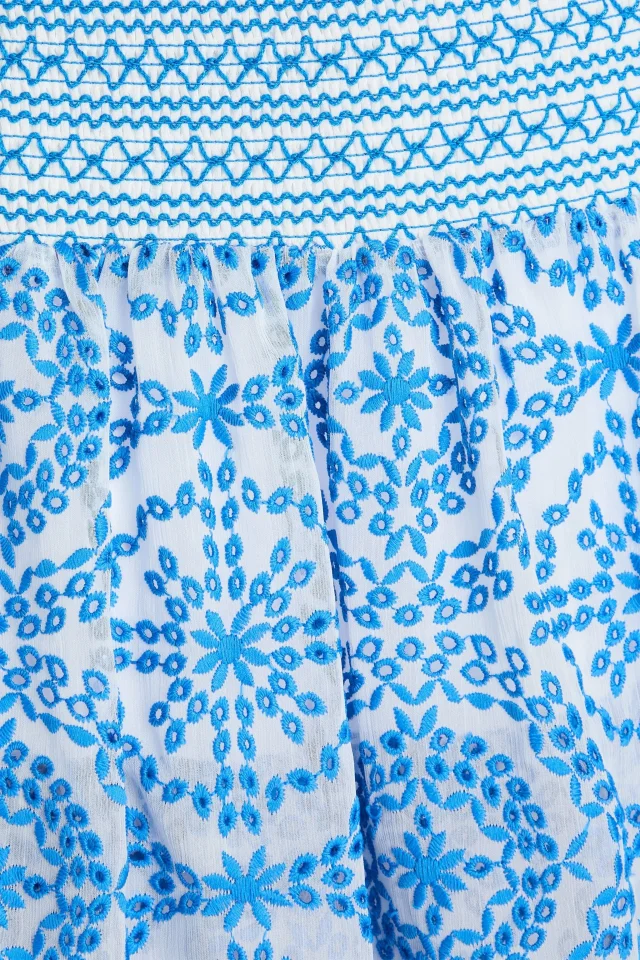 Alice + Olivia Bethie Embroidered Georgette Mini Skirt in Blue, photo 4 of 4 from THE OUTNET