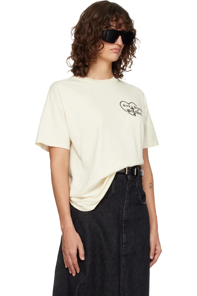 WILLY CHAVARRIA Off-White 'Keep Praying Bitches' Easy T-shirt, photo 2 of 5 from SSENSE