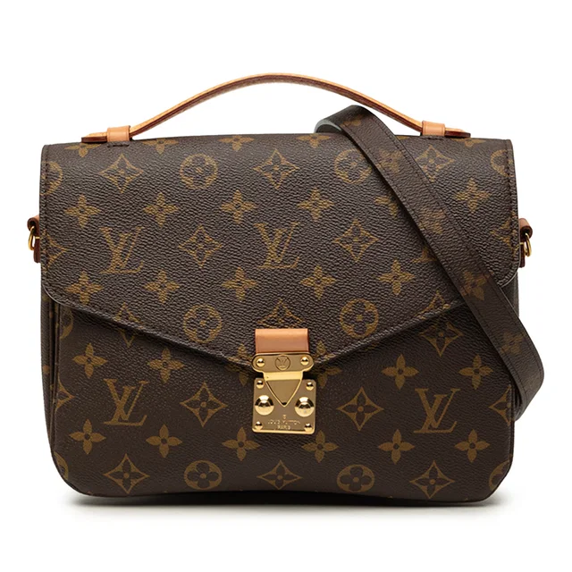 Brown Louis Vuitton Monogram Pochette Metis Satchel in Brown Coated canvas from Designer Revival