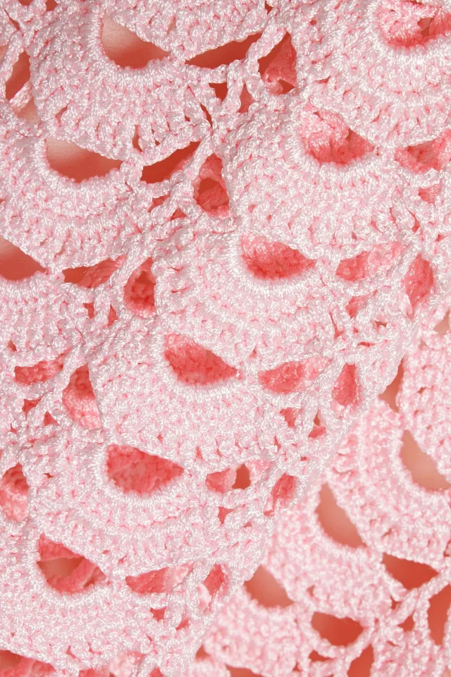Carolina Herrera Crochet Mini Dress in Baby pink, photo 4 of 4 from THE OUTNET