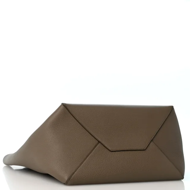 Celine Soft Grained Calfskin Medium Belt Cabas Phantom Taupe in Taupe Caviar leather from FASHIONPHILE, photo 4 of 12