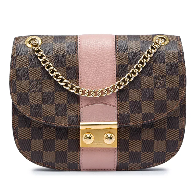 Brown Louis Vuitton Damier Ebene Cuir Taurillon Wight Shoulder Bag in Brown Canvas from Designer Revival