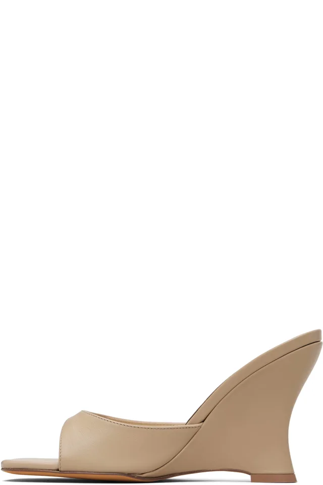 Maryam Nassir Zadeh Beige Lido Wedge Heeled Sandals, photo 3 of 5 from SSENSE