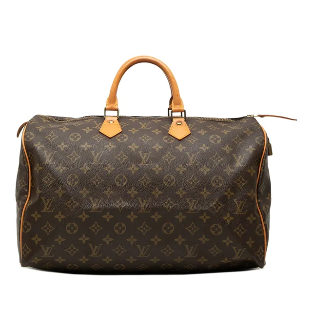 Brown Louis Vuitton Monogram Speedy 40 Boston Bag in Brown Coated canvas from Designer Revival