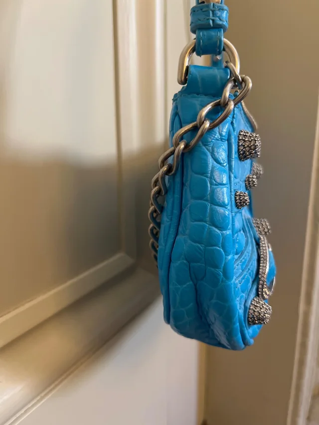 Balenciaga Le Cagole Metallic Blue Calfskin XS in Blue Calfskin from HEWI, photo 5 of 5