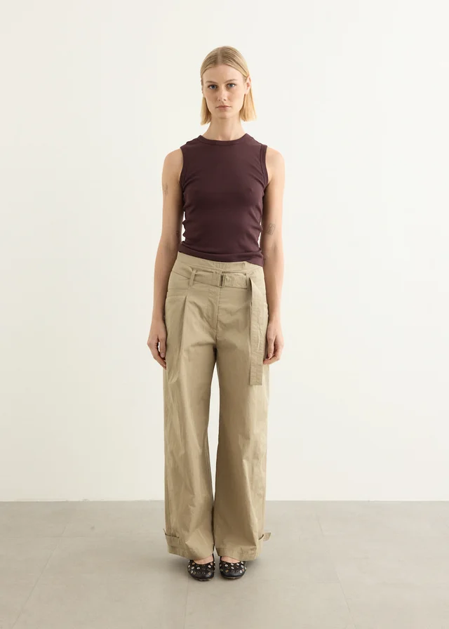 Low Classic Incu Exclusive Double Belt Point Pants in Beige from Incu, photo 1 of 1