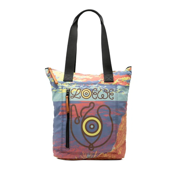 Multi LOEWE Printed Nylon Eye Loewe Nature Tote in Multicolor Nylon from Designer Revival
