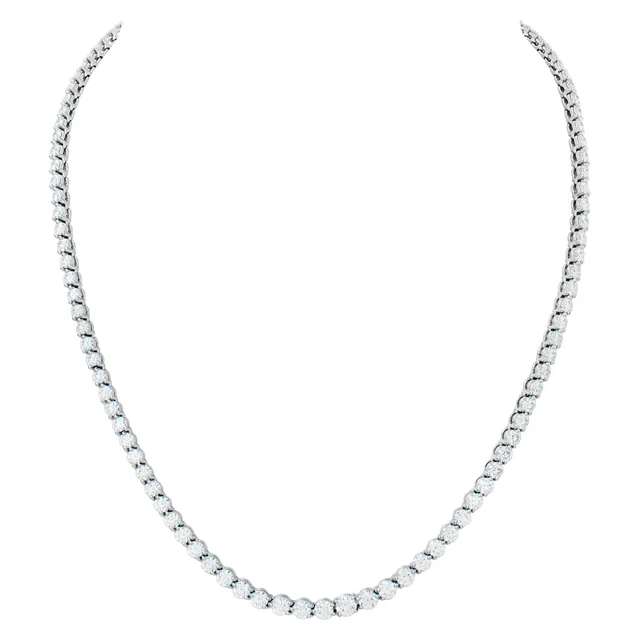 Tiffany & Co. and diamond line necklace approximately 10.18 carats in Platinum from Gray And Sons