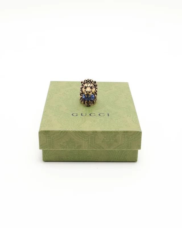 Gucci Lion Rhinestone Ring, size 51 from A Retro Tale, photo 2 of 6