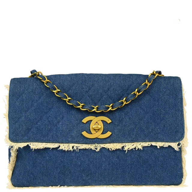 Chanel 1991-1994 Blue Denim Shoulder Bag in Blue Denim from AMORE Vintage Tokyo