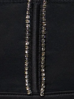 Fleur Du Mal Embellished boned mesh bralette in 78% Polyamide, 22% Elastane, photo 4 of 5 from LUISAVIAROMA
