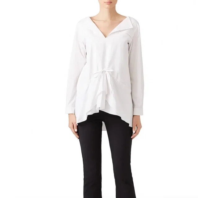Jil Sander Jill Sander Drawstring Peplum Top White in white from Poshmark