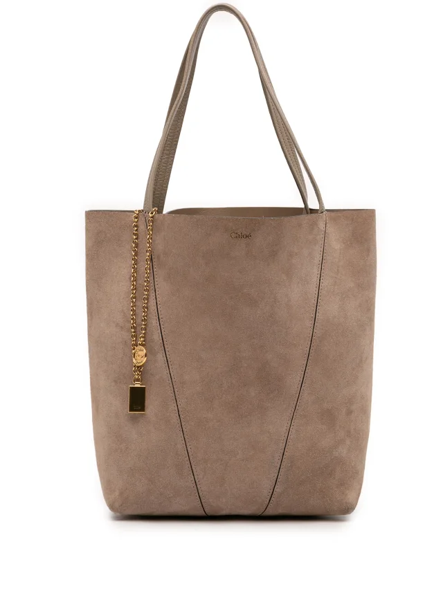 Chloé Pre-Owned 2002-2026 Medium Suede Spin Tote Bag | Brown | FARFETCH in Brown Suede from Farfetch