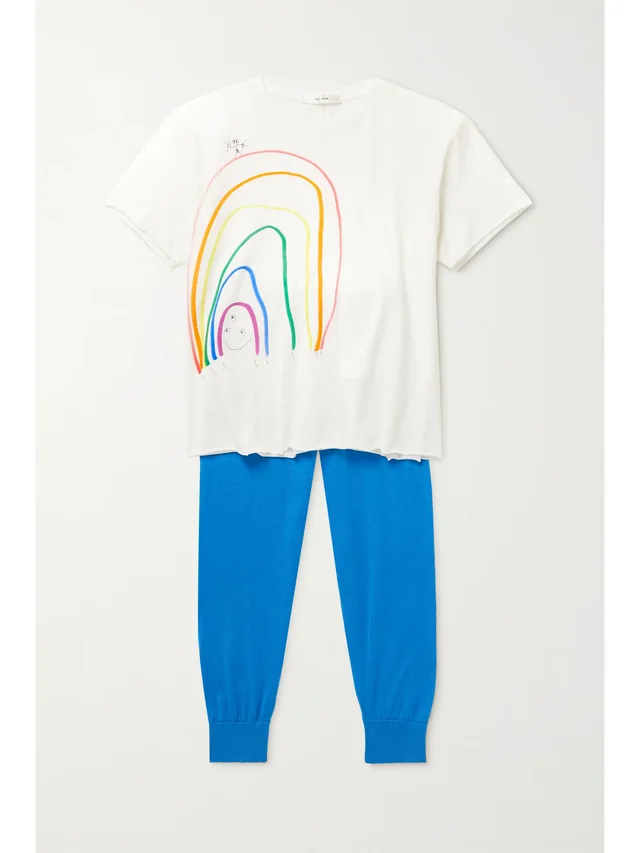 THE ROW KIDS Louie cashmere and silk-blend track pants in Blue, photo 2 of 2 from NET-A-PORTER (Canada)