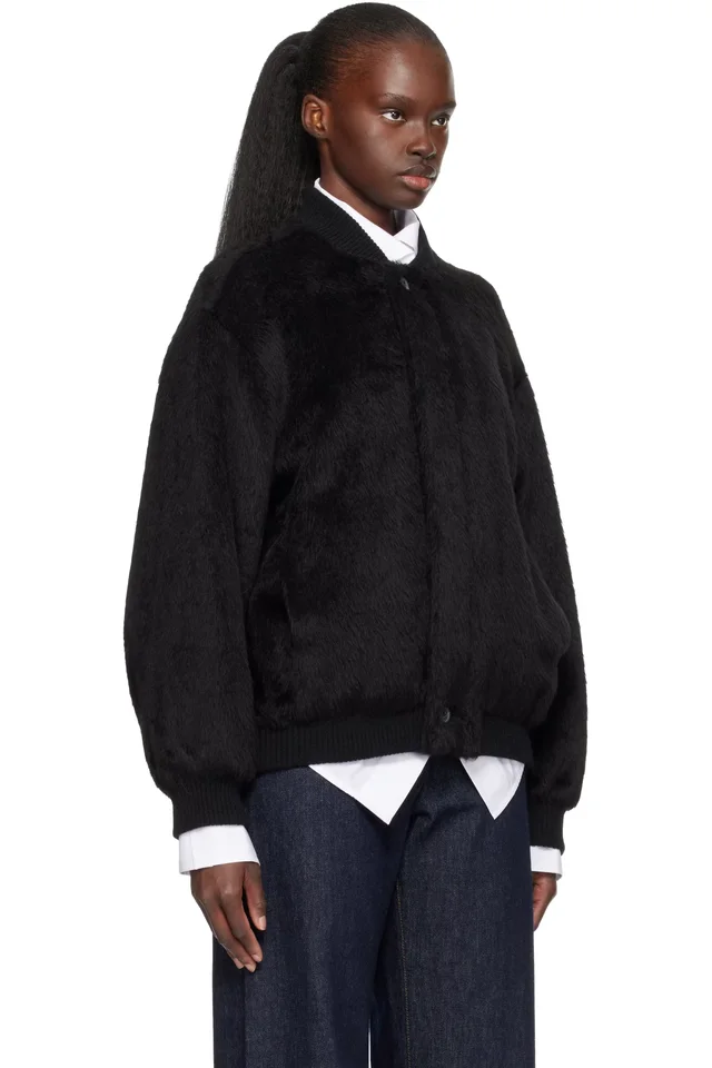 Lauren Manoogian Black Suri Bomber Jacket, photo 2 of 4 from SSENSE