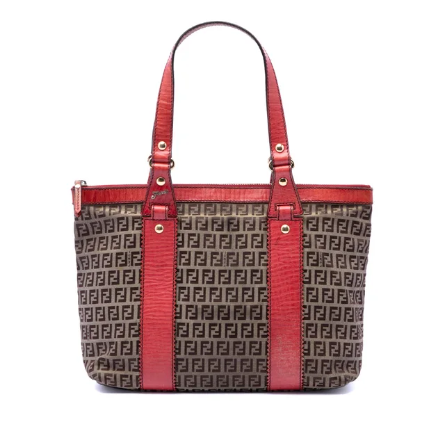 Beige Fendi Zucchino Canvas Tote in Beige Canvas from Designer Revival