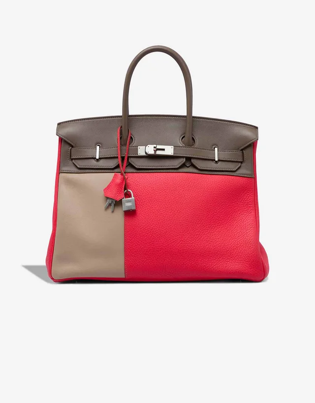 Hermès Birkin Cascade 35 Clémence / Swift Rose Jaipur / Argile / Étoupe from SACLÀB