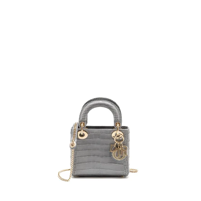 Mini Lady Dior Alligator mississippiensis grey LGHW in Grey Crocodile from EMIER