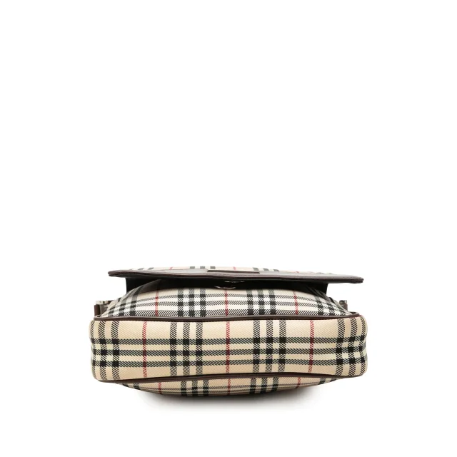 Beige Burberry House Check Canvas Flap Crossbody in Beige Canvas from Designer Revival, photo 3 of 6