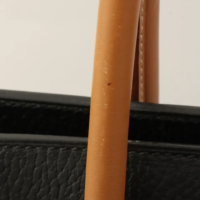 Hermès 1994 Airport 45 Black/Natural in Black from VINTAGE QOO TOKYO, photo 15 of 16