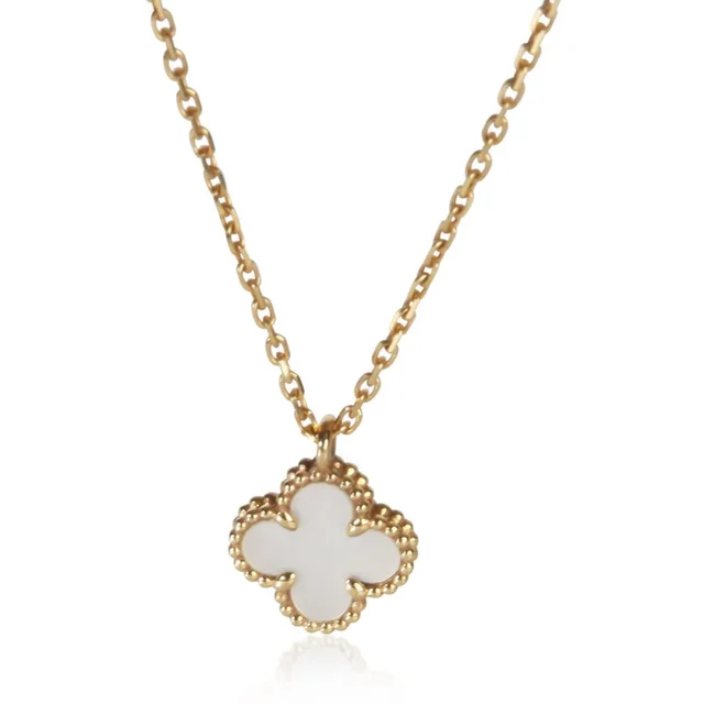 Van Cleef & Arpels Mother Of Pearl Sweet Alhambra Pendant in yellow|gold from Jomashop.com
