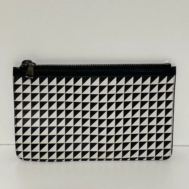Proenza Schouler Calfskin Triangle Zip Pouch In Black And White in black|white Calfskin from Poshmark