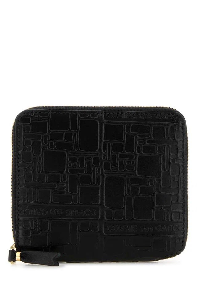 Comme des Garçons Logotype Wallet — Black in Black Leather from HEWI