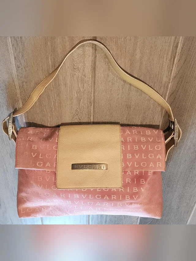 Bvlgari Logo Mania Pink Shoulder Bag in brown|pink|neutral Calfskin from Poshmark