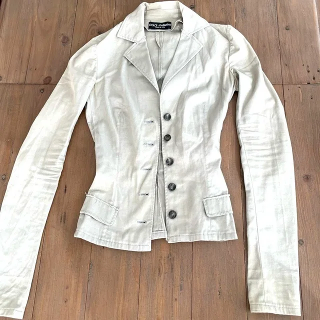 Dolce & Gabbana Light Grey Cotton Jacket in silver|gray from Poshmark