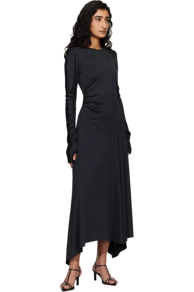 Victoria Beckham Black Long Sleeve Midi Dress, photo 4 of 4 from SSENSE