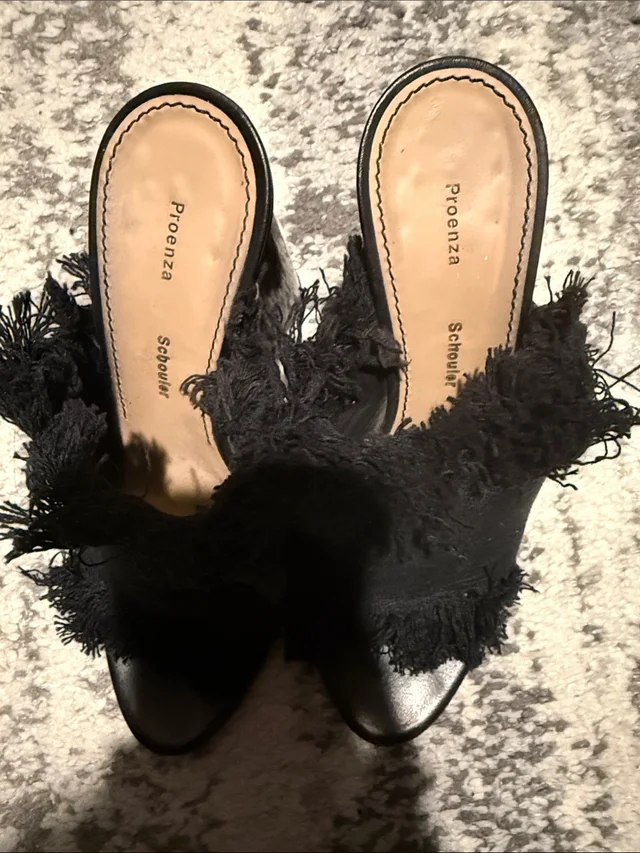 Proenza Schouler Canvas Fringe Mules 37 in black Canvas from Poshmark, photo 3 of 3