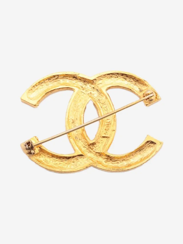 Chanel Gold Coco Mark 174 rhinestone brooch in Gold from Sign of the Times, photo 2 of 2