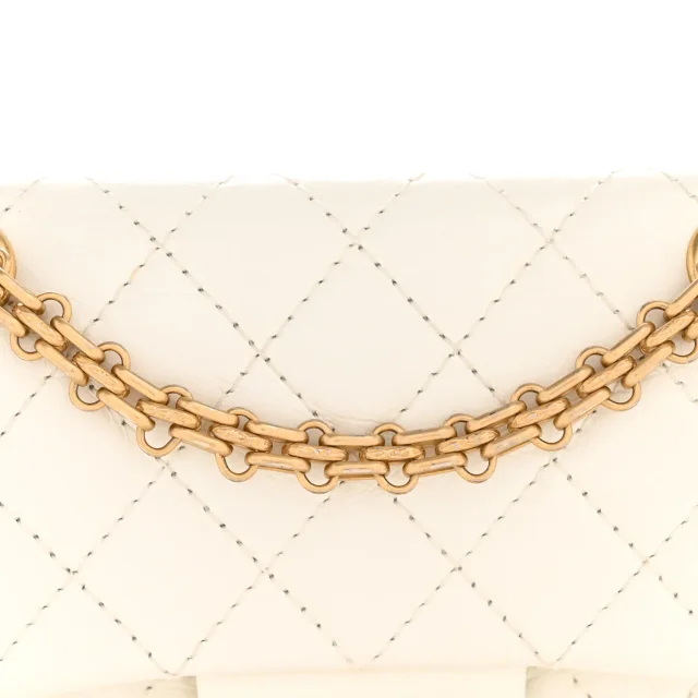 Chanel Aged Calfskin Quilted 2.55 Reissue Mini Flap White in White Calfskin from FASHIONPHILE, photo 8 of 14