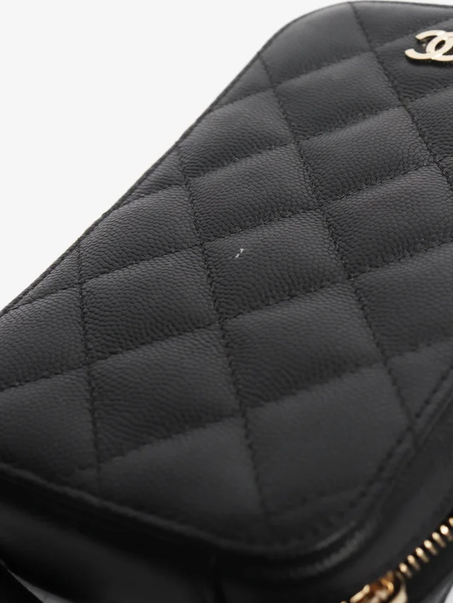 Chanel Black 2019 quilted phone holder in Black Caviar leather from Sign of the Times, photo 9 of 11