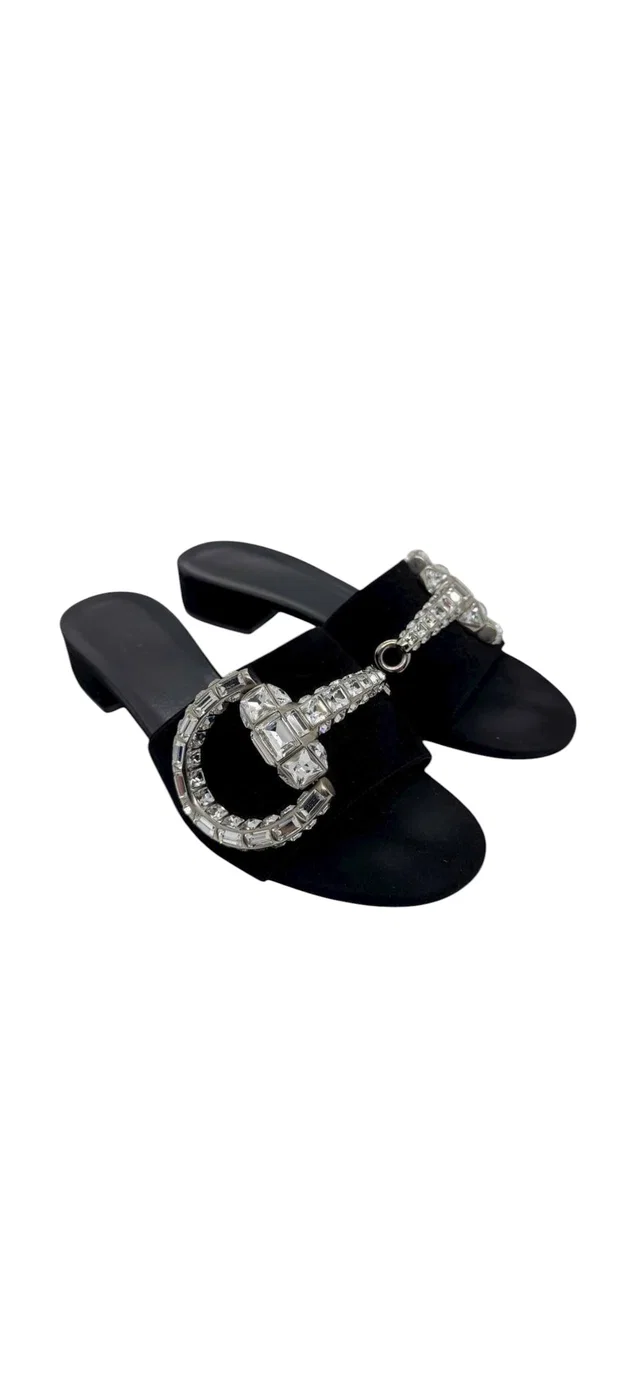 Gucci Embellished Horsebit Mules Black Sz37.5 in Black from Luxury Promise