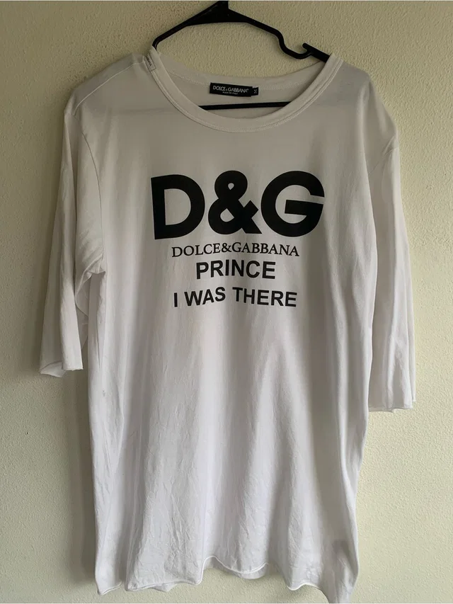 Dolce & Gabbana White Logo Tee Prince I Was There Medium in black|white from Poshmark