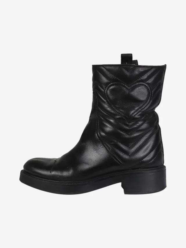 Gucci Black leather ankle boots - size EU 37.5 in Black Leather from Sign of the Times