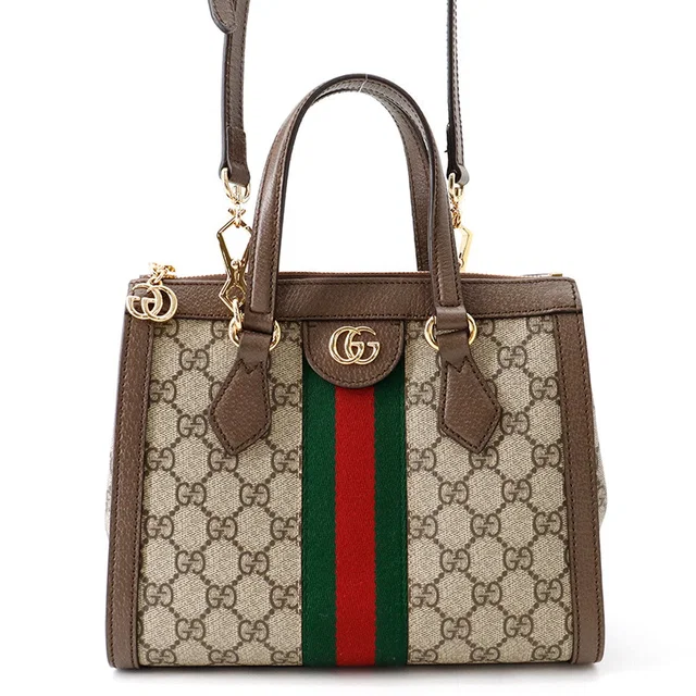 Gucci OBDIA GG Supreme 2WAY Tote Bag Beige/Brown547551 PVC Leather in Beige Leather from GALLERY RARE