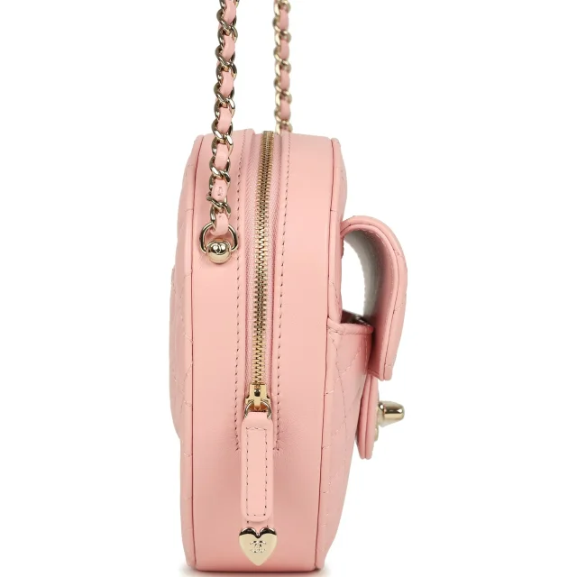 Chanel CC In Love Large Heart Bag in Pink Lambskin from Madison Avenue Couture, photo 3 of 9