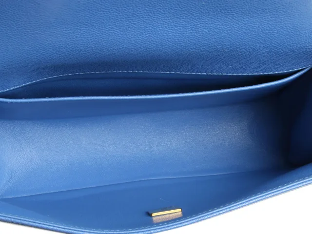 Chanel Old Medium Cobalt Blue Chevron-Quilted Caviar Boy Bag in Blue Caviar leather from Ann's Fabulous Finds, photo 9 of 10