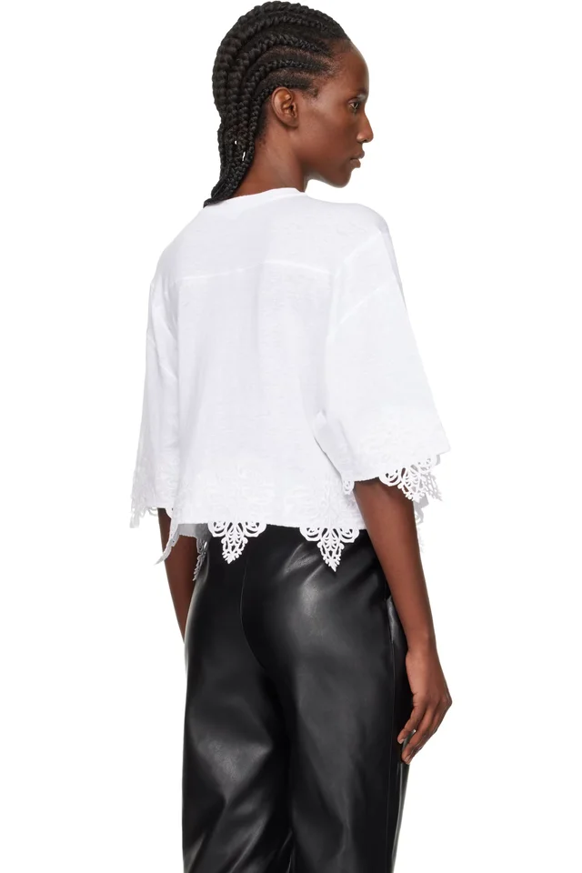 BALMAIN White Emblem Baseball T-shirt, photo 3 of 4 from SSENSE