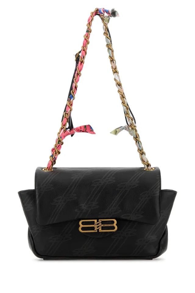 Balenciaga Chain Shoulder Bag — Black in Black Calfskin from HEWI