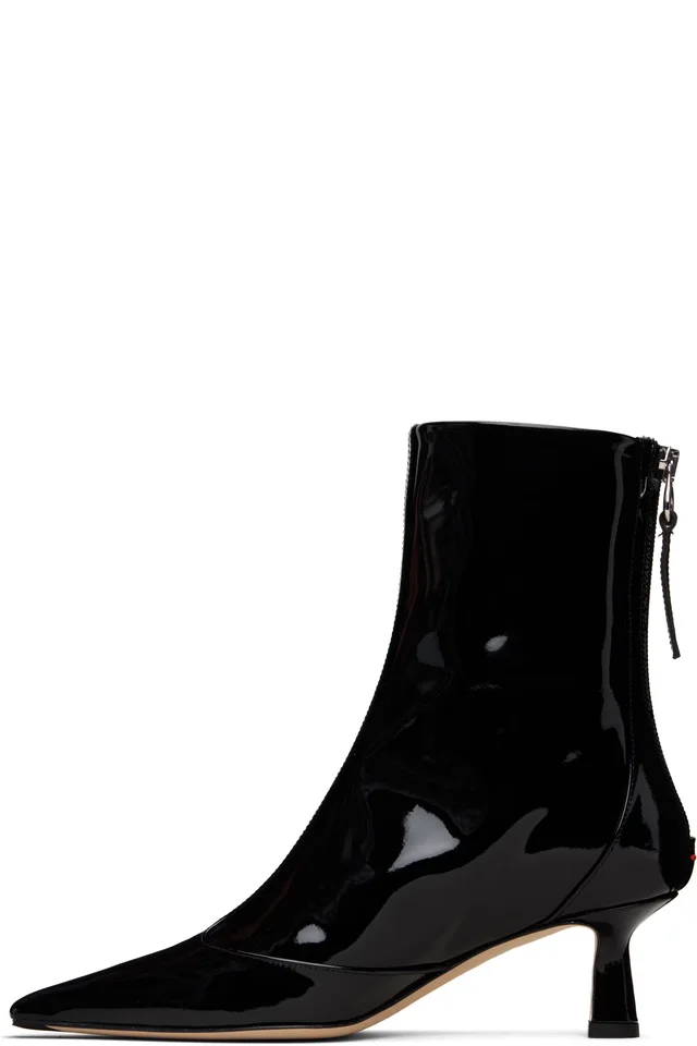 Aeyde Black Sila Patent Leather Boots, photo 3 of 5 from SSENSE